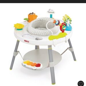 Skip Hop White Activity Table with Gray Seat and Colorful Toy Accents